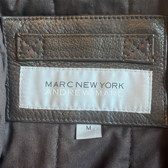 Marc New York Andrew Marc Leather Jacket Brown Medium - Picture 3 of 15